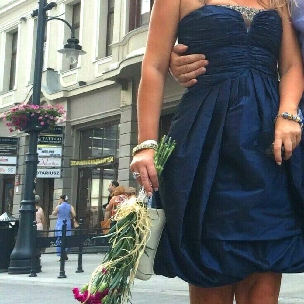 SALE Luxe Runway Dress BADGLEY MISCHKA Silk Embelished Eyecatching Designer $699
